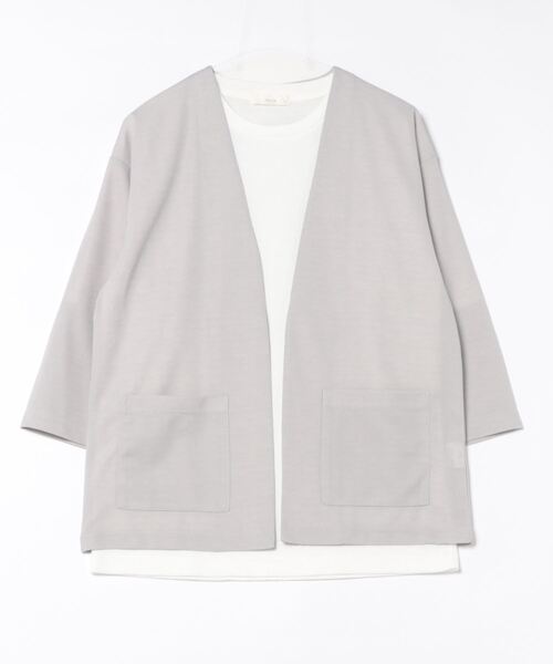 Kaule 7分袖カーディガン&半袖Tシャツ アンサンブル（アンサンブル）｜m.f.editorial（エムエフエディトリアル）