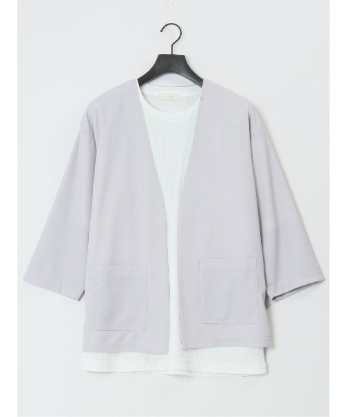 Kaule 7分袖カーディガン&半袖Tシャツ アンサンブル（アンサンブル）｜m.f.editorial（エムエフエディトリアル）