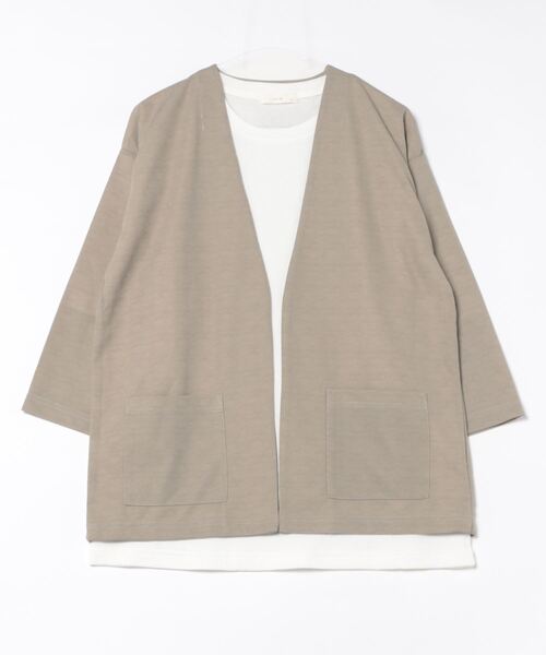 Kaule 7分袖カーディガン&半袖Tシャツ アンサンブル（アンサンブル）｜m.f.editorial（エムエフエディトリアル）