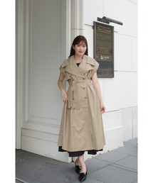 ハーリップトゥ　ベルテッドドレストレンチコート　マキシ丈　モカ　M 83130765b_b_10_215.jpg