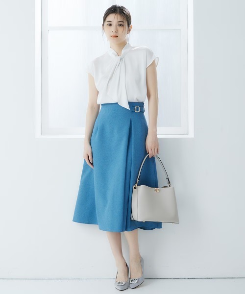 12Twelve Agenda(トゥエルブ アジェンダ)の「サイドベルトフレアスカート(スカート・レディース・ベージュ/ネイビー/ブルー/ベージュ系その他・M)」の10枚目の写真