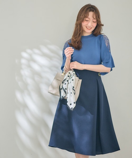 12Twelve Agenda(トゥエルブ アジェンダ)の「サイドベルトフレアスカート(スカート・レディース・ベージュ/ネイビー/ブルー/ベージュ系その他・M)」の9枚目の写真