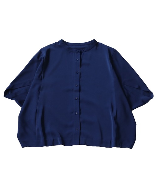 antiqua(アンティカ)の「ハーフスリーブシャツ(シャツ/ブラウス・レディース・ブラック/ホワイト/ネイビー・P/R)」の9枚目の写真