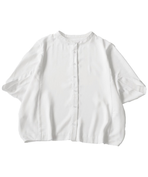 antiqua(アンティカ)の「ハーフスリーブシャツ(シャツ/ブラウス・レディース・ブラック/ホワイト/ネイビー・P/R)」の18枚目の写真