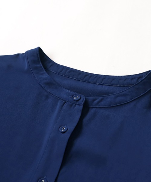 antiqua(アンティカ)の「ハーフスリーブシャツ(シャツ/ブラウス・レディース・ブラック/ホワイト/ネイビー・P/R)」の10枚目の写真