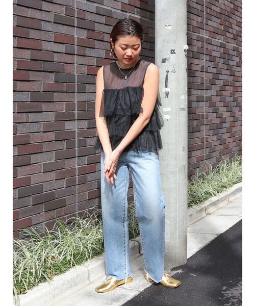 Ungrid(アングリッド)の「チュールシアーフリルブラウス(シャツ/ブラウス・レディース・オフホワイト/ブラック/グリーン・FREE)」の12枚目の写真