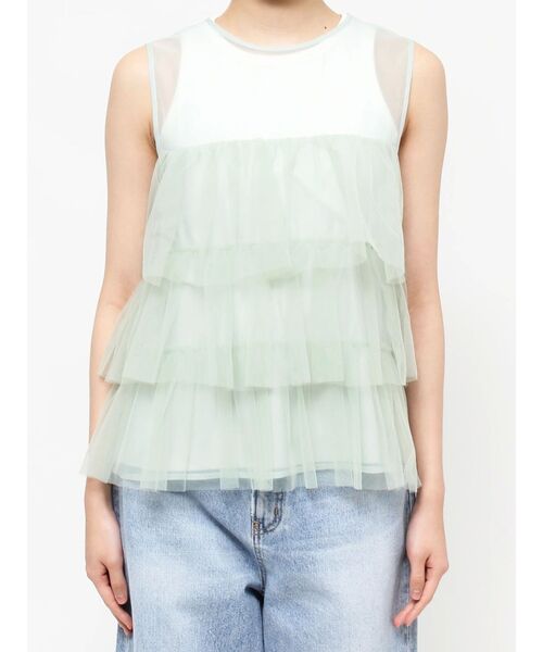 Ungrid(アングリッド)の「チュールシアーフリルブラウス(シャツ/ブラウス・レディース・オフホワイト/ブラック/グリーン・FREE)」の17枚目の写真