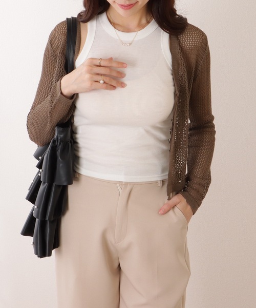 Lace Ladies(レースレディース)の「クルーネック コンパクト ベーシック ノースリーブ トップス(タンクトップ・レディース・ライトグレー/ブラック/ホワイト/ダークグレー・M/XL)」の9枚目の写真