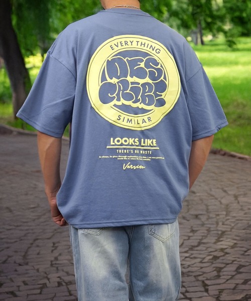 Burner（バーナー）の「【GROOVY STORE】サガラ刺繍オーバーサイズTシャツ UVカット＆COOL&DRY（Tシャツ/カットソー・メンズ・グリーン/ホワイト系その他2/ブラック/サックスブルー/ピンク/ホワイト/スミクロ/モカ/レモンイエロー/オフホワイト/ブラック系その他2/ライトブラック/ホワイト系その他3/ピンク系その他2/ネイビー/ミント/サックスブルー系2/ダークグリーン系2/ブラック系その他3/ホワイト系その他4・M/L/LL）」の17枚目の写真