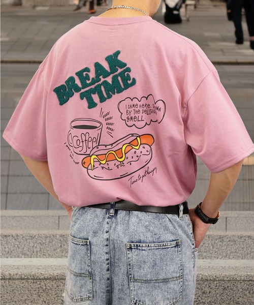 Burner（バーナー）の「【GROOVY STORE】サガラ刺繍オーバーサイズTシャツ UVカット＆COOL&DRY（Tシャツ/カットソー・メンズ・グリーン/ホワイト系その他2/ブラック/サックスブルー/ピンク/ホワイト/スミクロ/モカ/レモンイエロー/オフホワイト/ブラック系その他2/ライトブラック/ホワイト系その他3/ピンク系その他2/ネイビー/ミント/サックスブルー系2/ダークグリーン系2/ブラック系その他3/ホワイト系その他4・M/L/LL）」の19枚目の写真