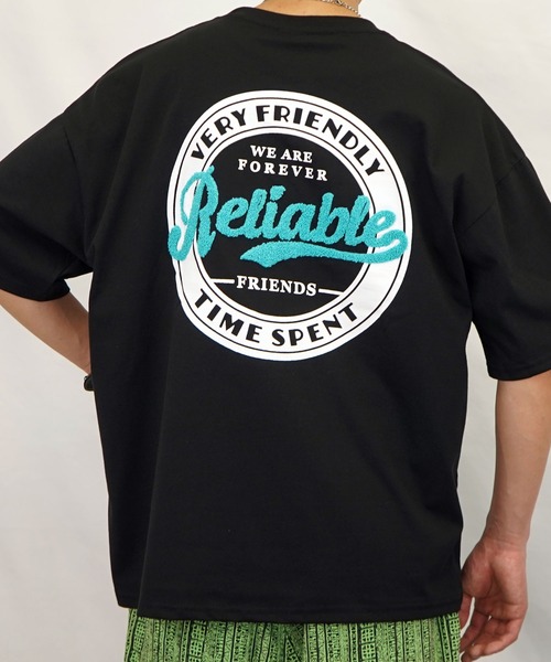 Burner（バーナー）の「【GROOVY STORE】サガラ刺繍オーバーサイズTシャツ UVカット＆COOL&DRY（Tシャツ/カットソー・メンズ・グリーン/ホワイト系その他2/ブラック/サックスブルー/ピンク/ホワイト/スミクロ/モカ/レモンイエロー/オフホワイト/ブラック系その他2/ライトブラック/ホワイト系その他3/ピンク系その他2/ネイビー/ミント/サックスブルー系2/ダークグリーン系2/ブラック系その他3/ホワイト系その他4・M/L/LL）」の7枚目の写真