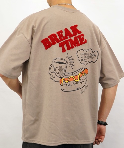 Burner（バーナー）の「【GROOVY STORE】サガラ刺繍オーバーサイズTシャツ UVカット＆COOL&DRY（Tシャツ/カットソー・メンズ・グリーン/ホワイト系その他2/ブラック/サックスブルー/ピンク/ホワイト/スミクロ/モカ/レモンイエロー/オフホワイト/ブラック系その他2/ライトブラック/ホワイト系その他3/ピンク系その他2/ネイビー/ミント/サックスブルー系2/ダークグリーン系2/ブラック系その他3/ホワイト系その他4・M/L/LL）」の11枚目の写真