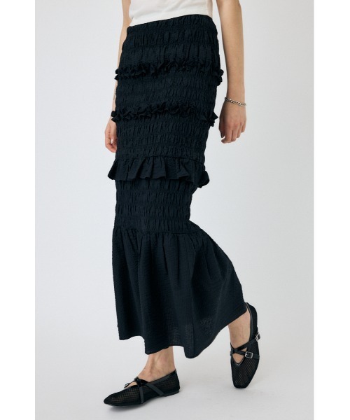 MOUSSY（マウジー）の「GATHER MERMAID スカート（スカート・レディース・ホワイト/ブラック/ホワイト系その他/ブラック系その他・2/1）」の3枚目の写真