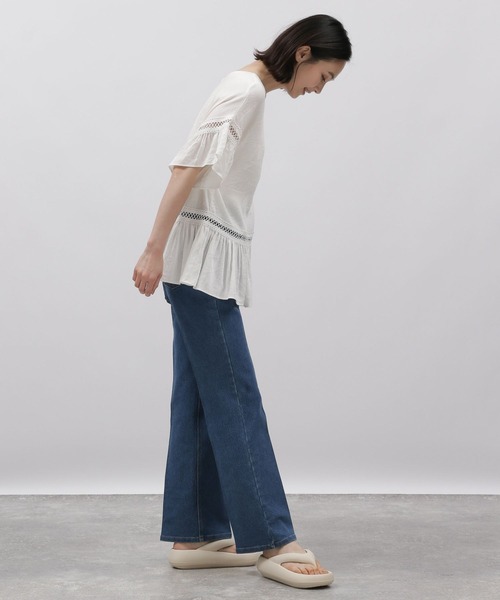 LAKOLE(ラコレ)の「ハシゴレースチュニック / 115147(チュニック・レディース・オフホワイト/ブラック/サックスブルー・SMALL/MEDIUM)」の6枚目の写真