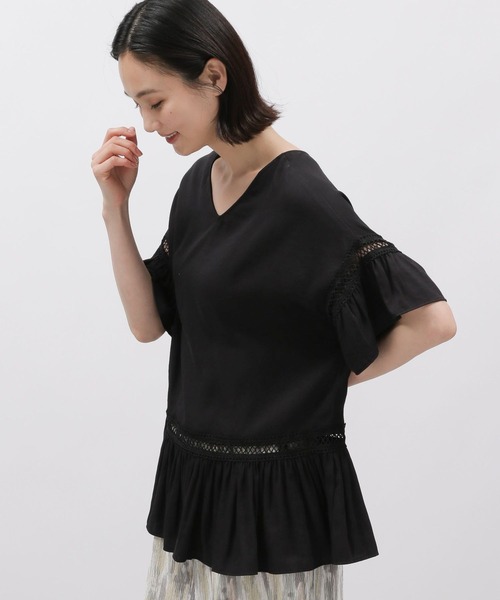 LAKOLE(ラコレ)の「ハシゴレースチュニック / 115147(チュニック・レディース・オフホワイト/ブラック/サックスブルー・SMALL/MEDIUM)」の19枚目の写真