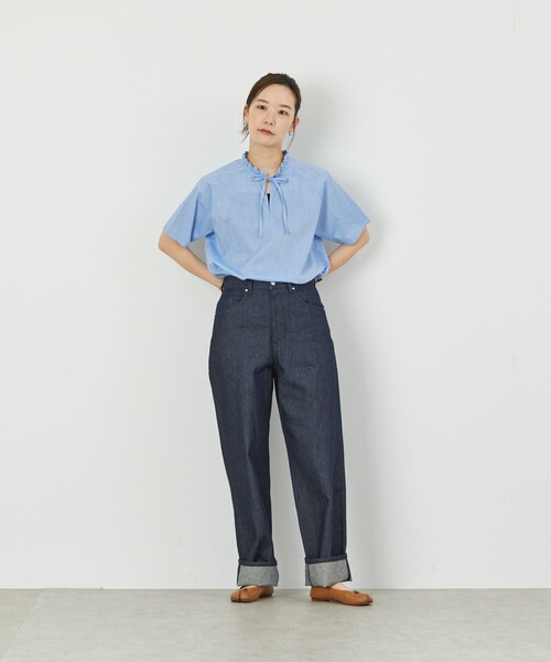 MACKINTOSH PHILOSOPHY(マッキントッシュ フィロソフィー)の「GREY LABEL スタンドカラーフリルブラウス(シャツ/ブラウス・レディース・ホワイト/ブルー系その他4・2)」の10枚目の写真