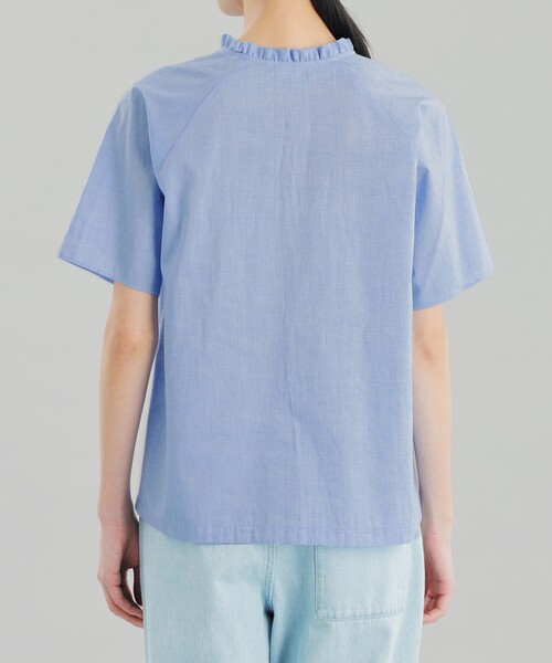 MACKINTOSH PHILOSOPHY(マッキントッシュ フィロソフィー)の「GREY LABEL スタンドカラーフリルブラウス(シャツ/ブラウス・レディース・ホワイト/ブルー系その他4・2)」の5枚目の写真