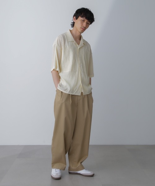 NORMANBROS（ノーマンブロス）の「NORMANBROS別注ワイドポケット楊柳シャツ 半袖（シャツ/ブラウス・メンズ・ブラック/アイボリー・M/L）」の6枚目の写真