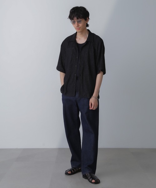 NORMANBROS（ノーマンブロス）の「NORMANBROS別注ワイドポケット楊柳シャツ 半袖（シャツ/ブラウス・メンズ・ブラック/アイボリー・M/L）」の10枚目の写真