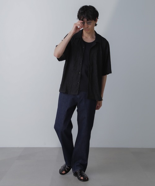NORMANBROS（ノーマンブロス）の「NORMANBROS別注ワイドポケット楊柳シャツ 半袖（シャツ/ブラウス・メンズ・ブラック/アイボリー・M/L）」の12枚目の写真