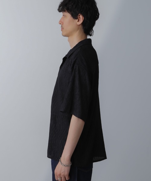 NORMANBROS（ノーマンブロス）の「NORMANBROS別注ワイドポケット楊柳シャツ 半袖（シャツ/ブラウス・メンズ・ブラック/アイボリー・M/L）」の13枚目の写真