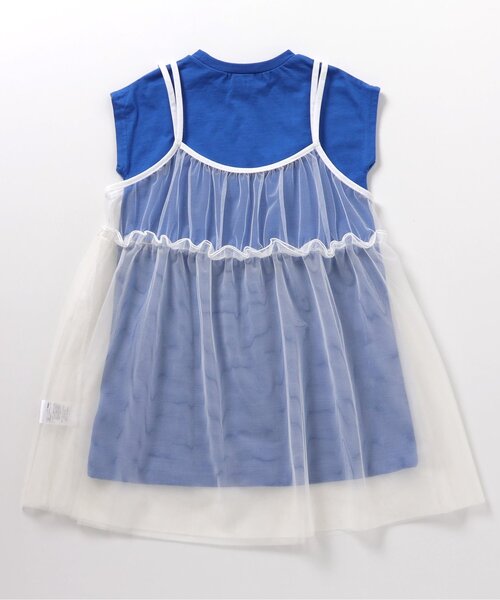 BREEZE（ブリーズ）の「カレッジロゴチュールワンピース（ワンピース・キッズ・チャコール/ブルー/グレー・80/90/100/110/120/130/140）」の4枚目の写真