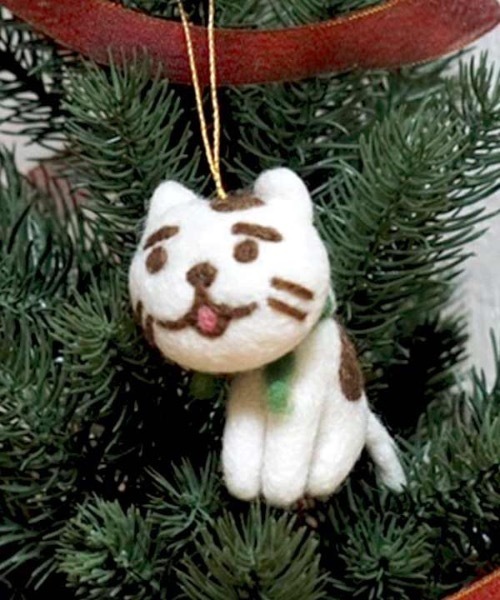 チャイハネ】さすらいネコおかか お座りフェルトオーナメント