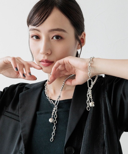 HARE（ハレ）の「MIXデザインネックレス(HARE)（ネックレス・レディース・シルバー/ホワイト・FREE）」の9枚目の写真