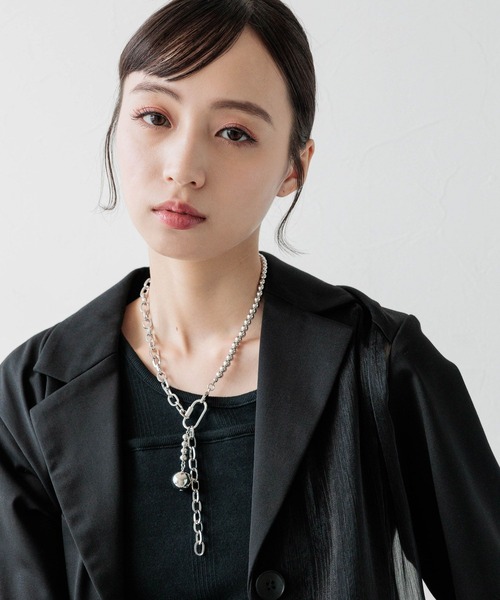 HARE（ハレ）の「MIXデザインネックレス(HARE)（ネックレス・レディース・シルバー/ホワイト・FREE）」の11枚目の写真