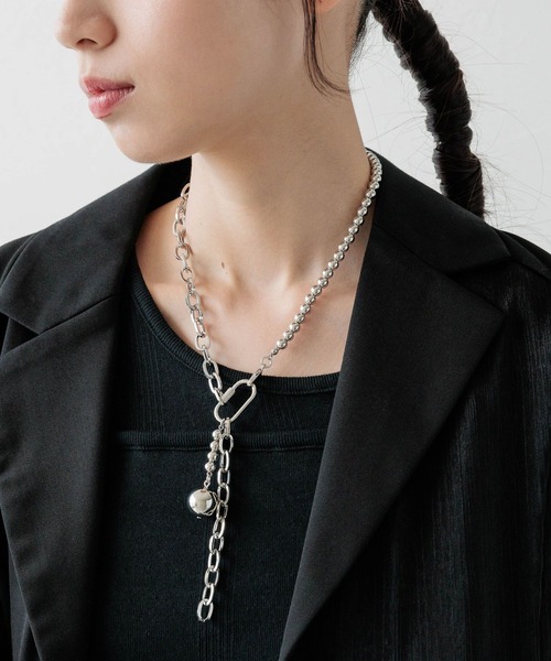 HARE（ハレ）の「MIXデザインネックレス(HARE)（ネックレス・レディース・シルバー/ホワイト・FREE）」の12枚目の写真