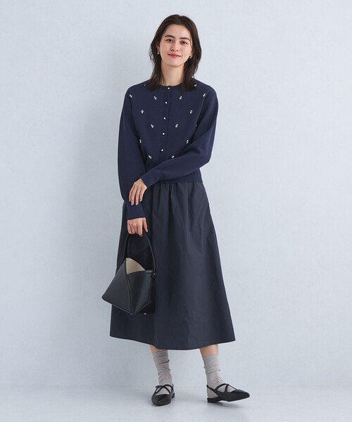 green label relaxing（グリーンレーベルリラクシング）の「ドットビジュー ニット カーディガン -ウォッシャブル-（カーディガン/ボレロ・レディース・ホワイト/ネイビー/ケリー/ダークグレー・FREE）」の22枚目の写真