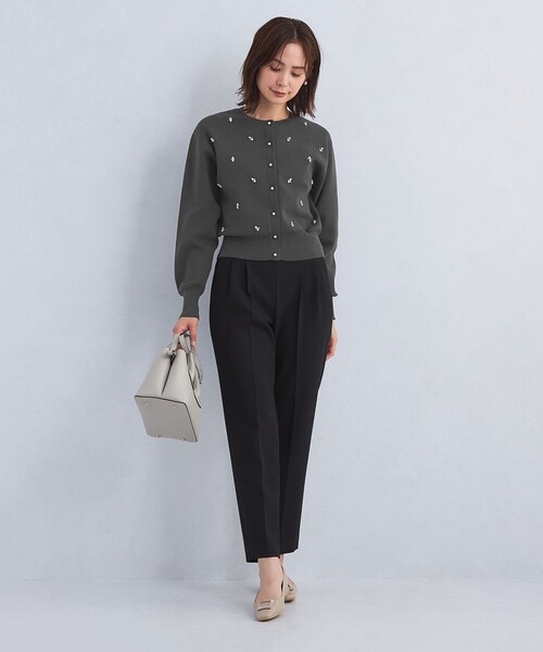 green label relaxing（グリーンレーベルリラクシング）の「ドットビジュー ニット カーディガン -ウォッシャブル-（カーディガン/ボレロ・レディース・ホワイト/ネイビー/ケリー/ダークグレー・FREE）」の16枚目の写真