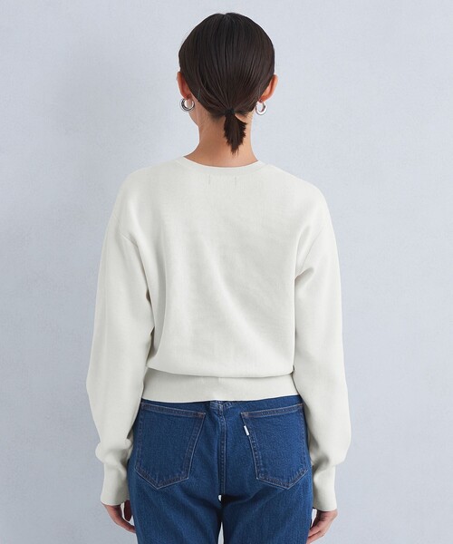 green label relaxing（グリーンレーベルリラクシング）の「ドットビジュー ニット カーディガン -ウォッシャブル-（カーディガン/ボレロ・レディース・ホワイト/ネイビー/ケリー/ダークグレー・FREE）」の12枚目の写真