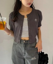 one after another NICE CLAUP | ワンポイントロゴ/サマーニットカーディガン(カーディガン/ボレロ)