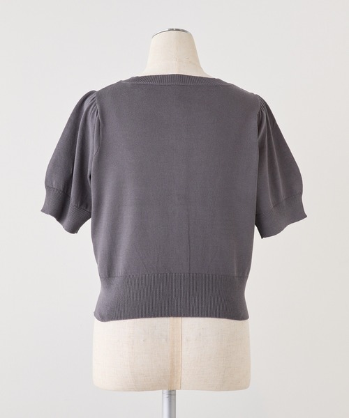 one after another NICE CLAUP（ワンアフターアナザーナイスクラップ）の「ワンポイントロゴ/サマーニットカーディガン（カーディガン/ボレロ・レディース・イエロー/チャコールグレー/オフホワイト/サックスブルー/ホワイト×ブラック/ピンク・FREE）」の13枚目の写真