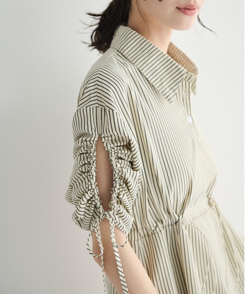 MERLOT(メルロー)の「2wayドロストシャツワンピース(シャツワンピース・レディース・ベージュ/ライトブルー・FREE)」の6枚目の写真