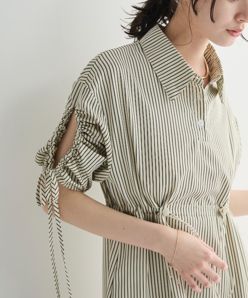 MERLOT(メルロー)の「2wayドロストシャツワンピース(シャツワンピース・レディース・ベージュ/ライトブルー・FREE)」の7枚目の写真