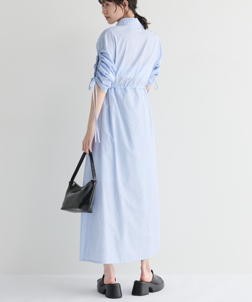 MERLOT(メルロー)の「2wayドロストシャツワンピース(シャツワンピース・レディース・ベージュ/ライトブルー・FREE)」の14枚目の写真