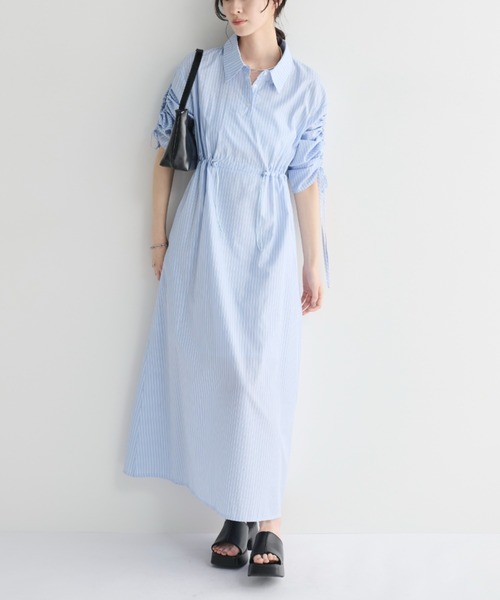 MERLOT(メルロー)の「2wayドロストシャツワンピース(シャツワンピース・レディース・ベージュ/ライトブルー・FREE)」の11枚目の写真
