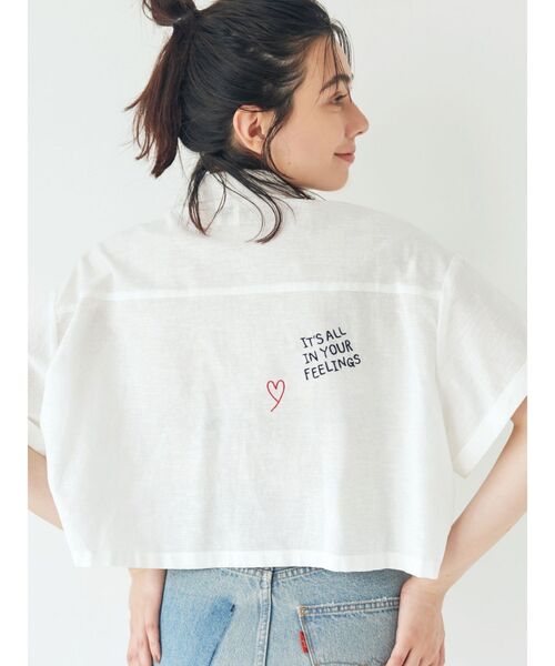 Ungrid（アングリッド）の「刺繍ハーフスリーブシャツ（シャツ/ブラウス・レディース・オフホワイト/ネイビー/オレンジ・FREE）」の6枚目の写真