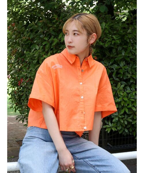 Ungrid（アングリッド）の「刺繍ハーフスリーブシャツ（シャツ/ブラウス・レディース・オフホワイト/ネイビー/オレンジ・FREE）」の14枚目の写真