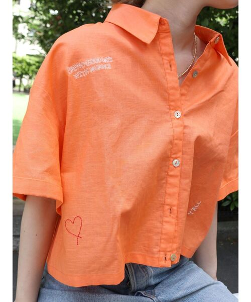 Ungrid（アングリッド）の「刺繍ハーフスリーブシャツ（シャツ/ブラウス・レディース・オフホワイト/ネイビー/オレンジ・FREE）」の15枚目の写真