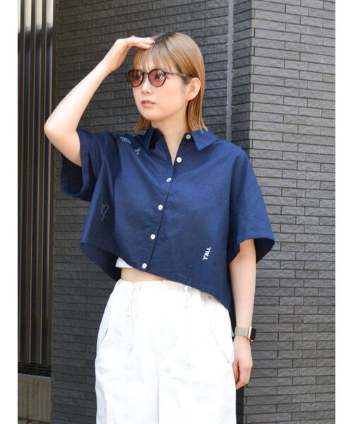 Ungrid（アングリッド）の「刺繍ハーフスリーブシャツ（シャツ/ブラウス・レディース・オフホワイト/ネイビー/オレンジ・FREE）」の18枚目の写真