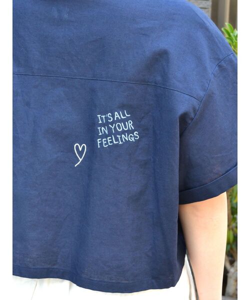 Ungrid（アングリッド）の「刺繍ハーフスリーブシャツ（シャツ/ブラウス・レディース・オフホワイト/ネイビー/オレンジ・FREE）」の19枚目の写真