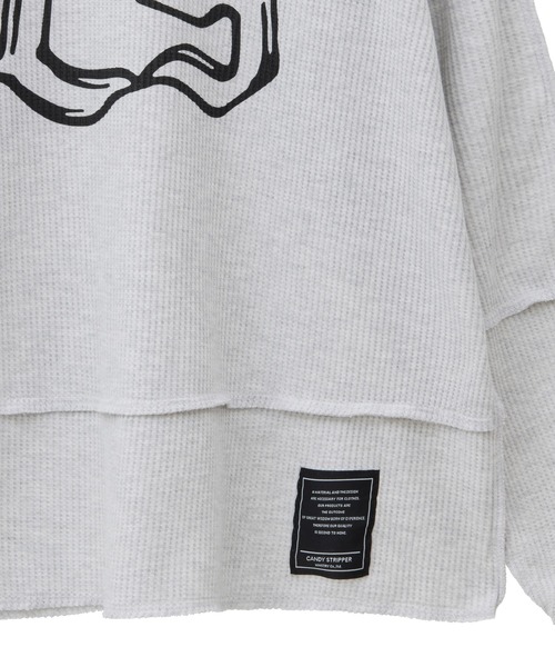 Candy Stripper（キャンディストリッパー）の「SAFETY PIN WAFFLE トップス（Tシャツ/カットソー・レディース・オフホワイト/ヘザーグレー/ブラック・2）」の14枚目の写真