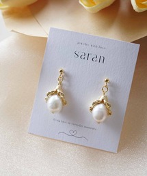 saran jewelry/花パール ピアス