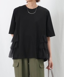 LUCA/LADY LUCK LUCA | LC/LLL サイドチュールAラインカットソー / チュールフリルデザインプルオーバー(Tシャツ/カットソー)