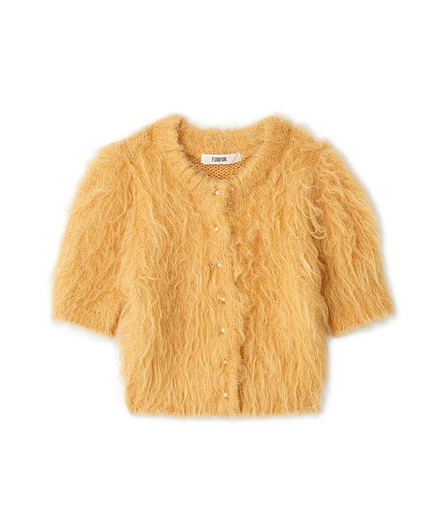 thinkfur シンクファー ファーカーディガン　イエロー FURFUR（ファーファー）の「【WEB限定カラー】ファーライク半袖