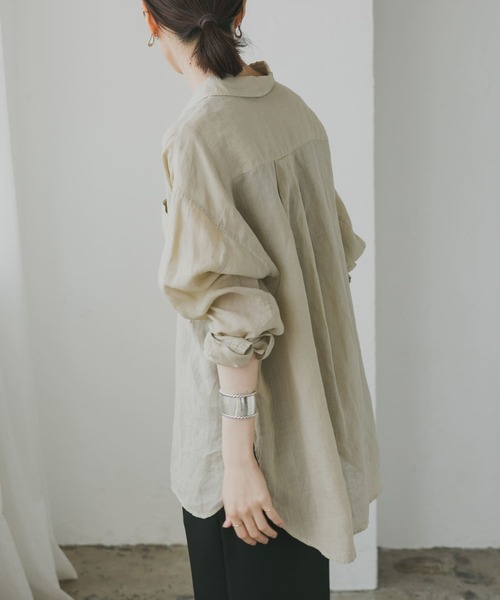 URBAN RESEARCH（アーバンリサーチ）の「ラミーオーバーシャツ（Tシャツ/カットソー・レディース・ブラック/ホワイト/オレンジ/ベージュ系その他/ベージュ・FREE）」の8枚目の写真