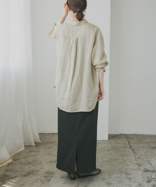 URBAN RESEARCH（アーバンリサーチ）の「ラミーオーバーシャツ（Tシャツ/カットソー・レディース・ブラック/ホワイト/オレンジ/ベージュ系その他/ベージュ・FREE）」の17枚目の写真